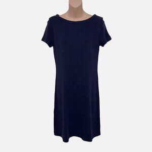 Talbots Navy Blue T shirt Dress Size Small Petite 100% Cotton/Knit